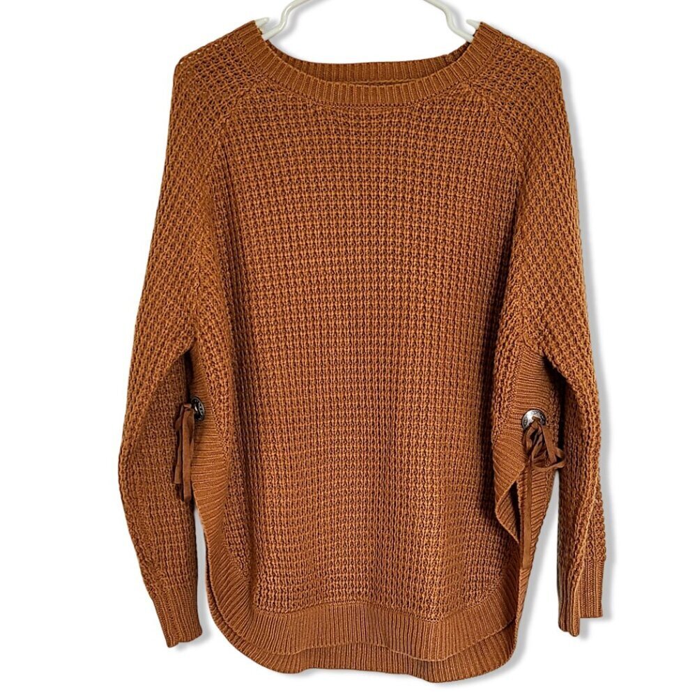 Cotton And Rye Orange Sweater Womens Small Pullover Slouchy Western Cowgirl